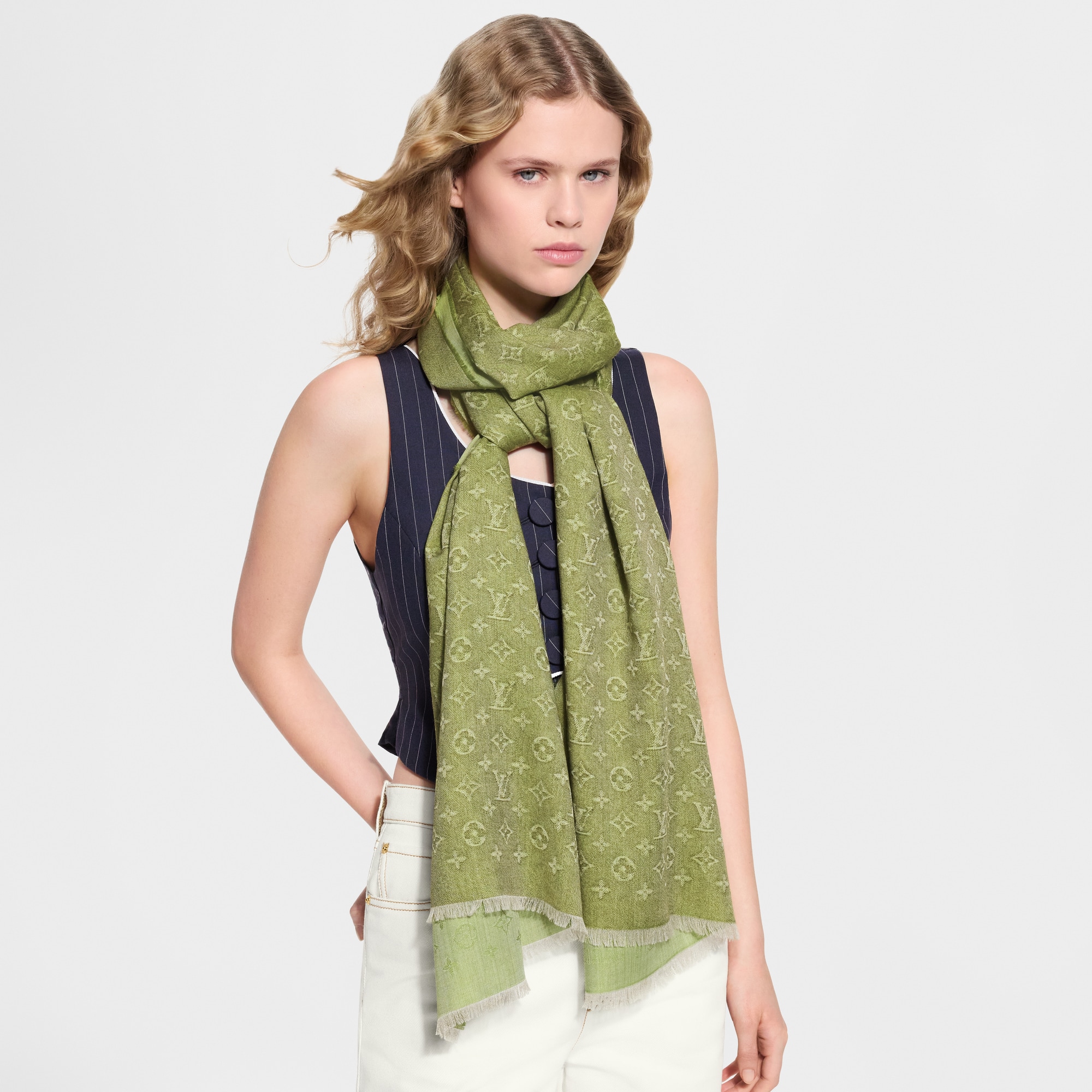 LV Denim Stole . - Luxury Accessories - M98113 Blue | LOUIS
